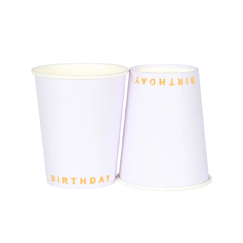 10 шт. одноразовые столовые приборы бумажные тарелки соломенная чашка золотого