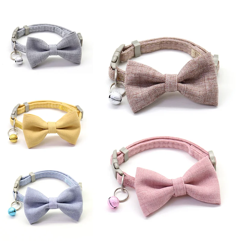 

Регулируемые ошейники для собак, галстук-бабочка с милыми колокольчиками-бантиками, Прочные мягкие удобные ошейники для кошек, для мелких и...