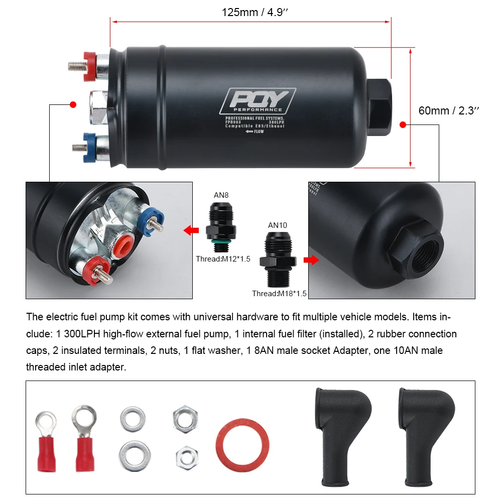 EFI 380LH 1000HP высококачественный внешний топливный насос E85 совместимый 044 стиль