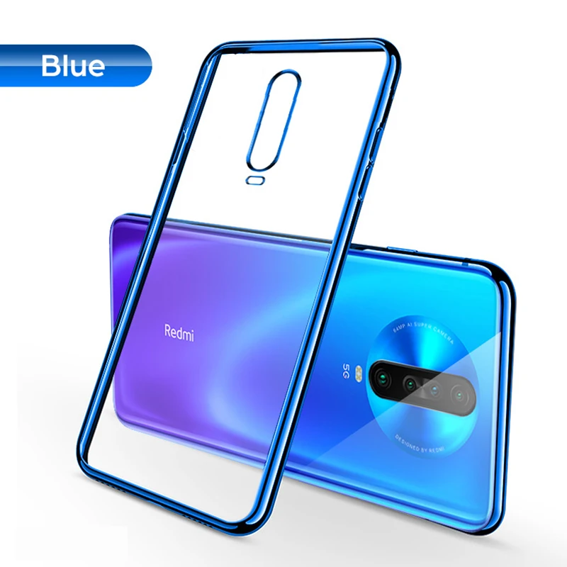 Чехол для Xiaomi Redmi K30 роскошный мягкий прозрачный чехол из ТПУ с лазерным покрытием