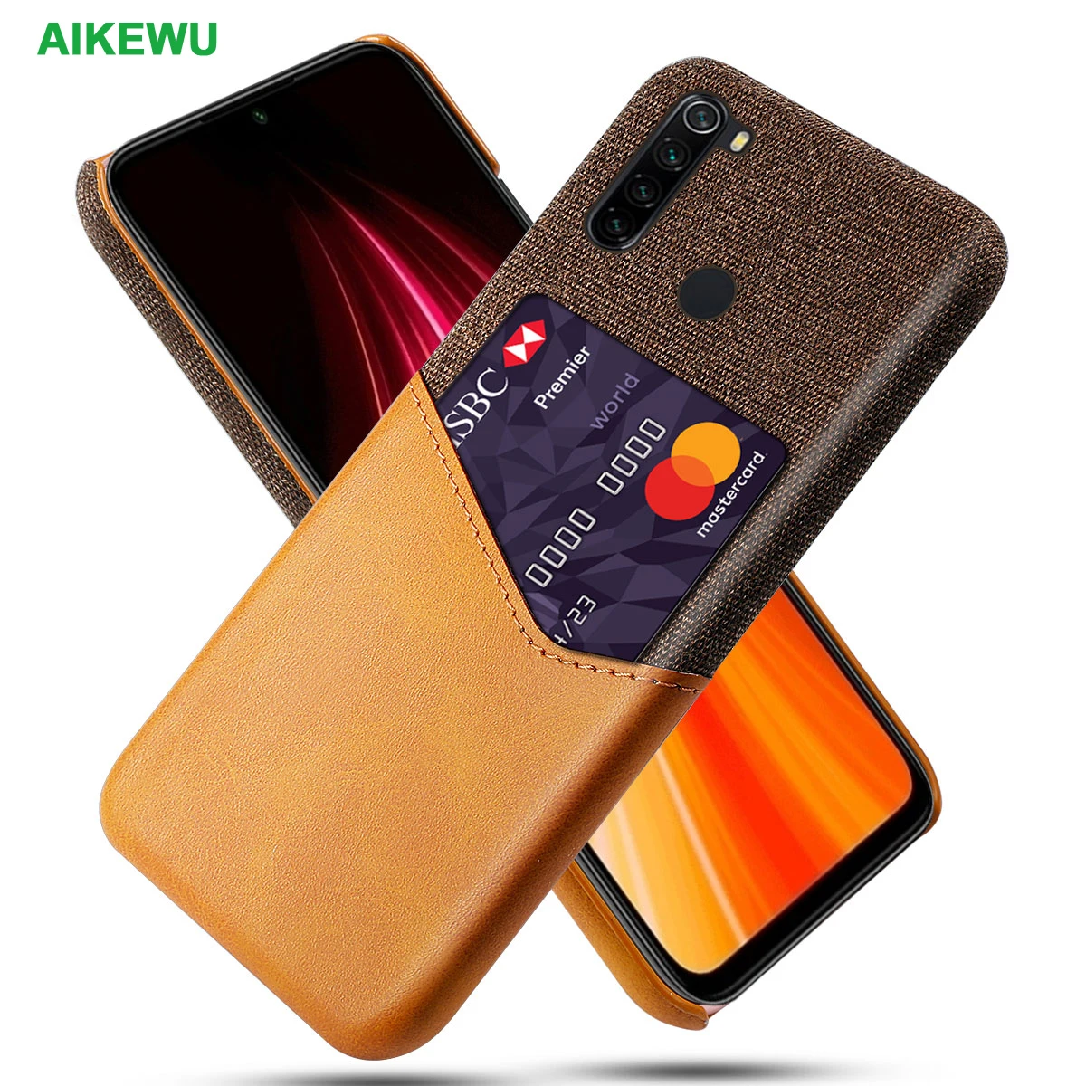 

Redmi Note 8 Shockproof Case for XiaoMi Redmi Note 6 7 8 Pro Business Fabric + Luxury Leather Card Holder Fitted Cover