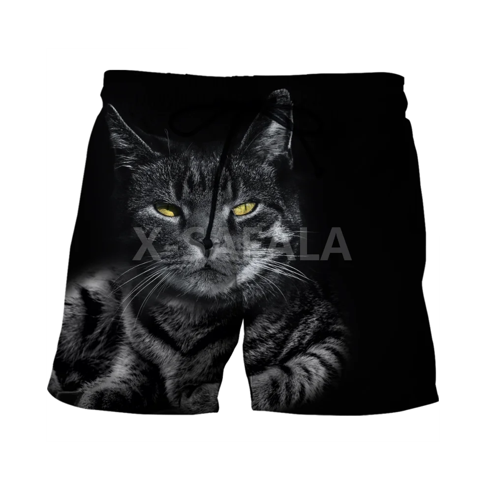 

Шорты мужские с 3D принтом, уличная одежда в стиле унисекс, пляжные повседневные с завязками, с рисунком животного, кошки, тату, Харадзюку, лет...
