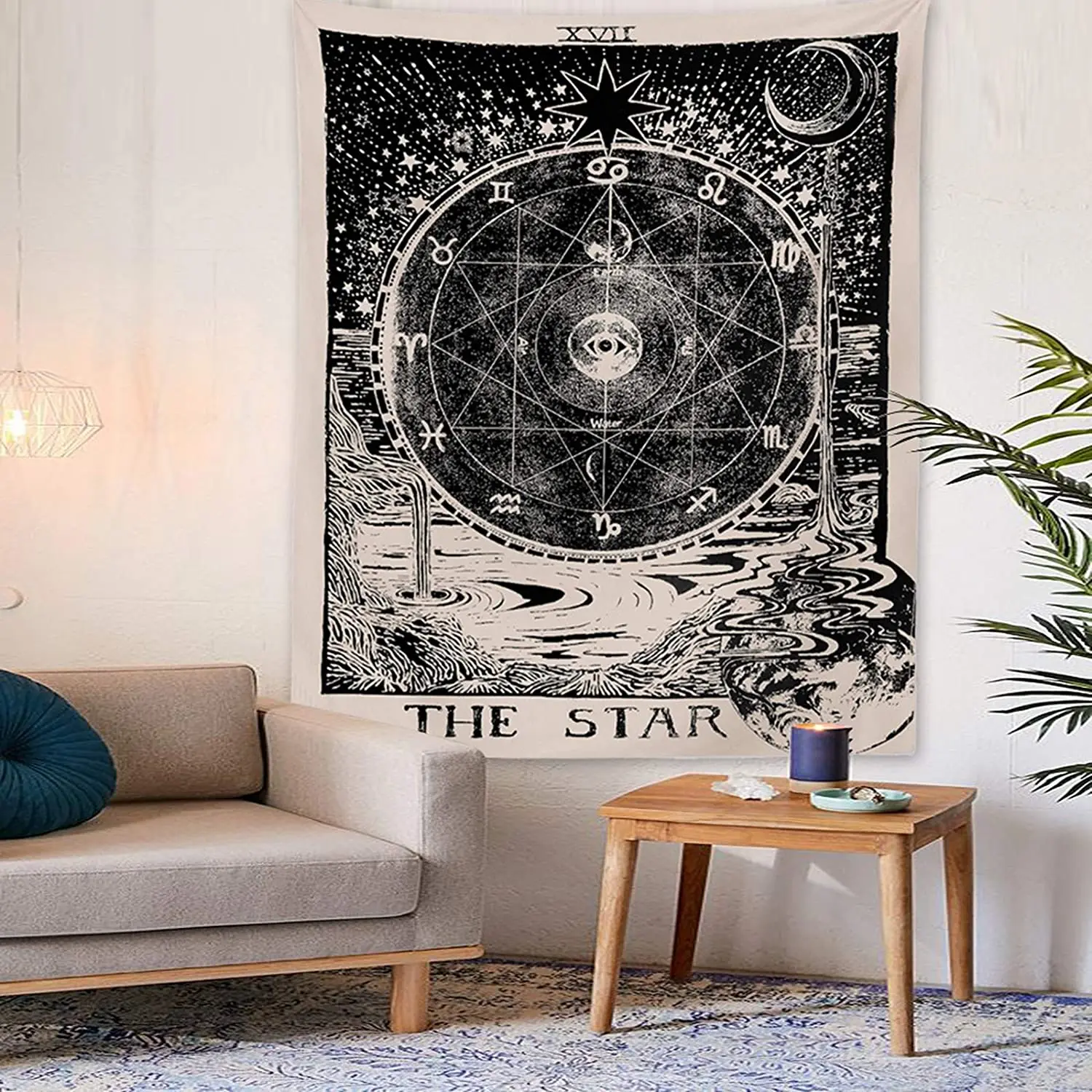 

Tarot Star Wall Hanging Psychedelic Tapestry Celestial Medieval Tarot Décor