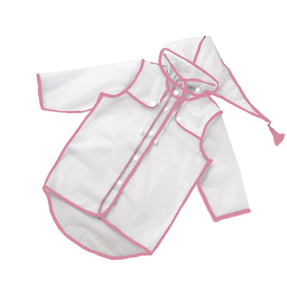 

Women's Transparent Eva Plastic Raincoat Travel Waterproof Rainwear Adult Girls Poncho Outdoor Rain Coat Pink