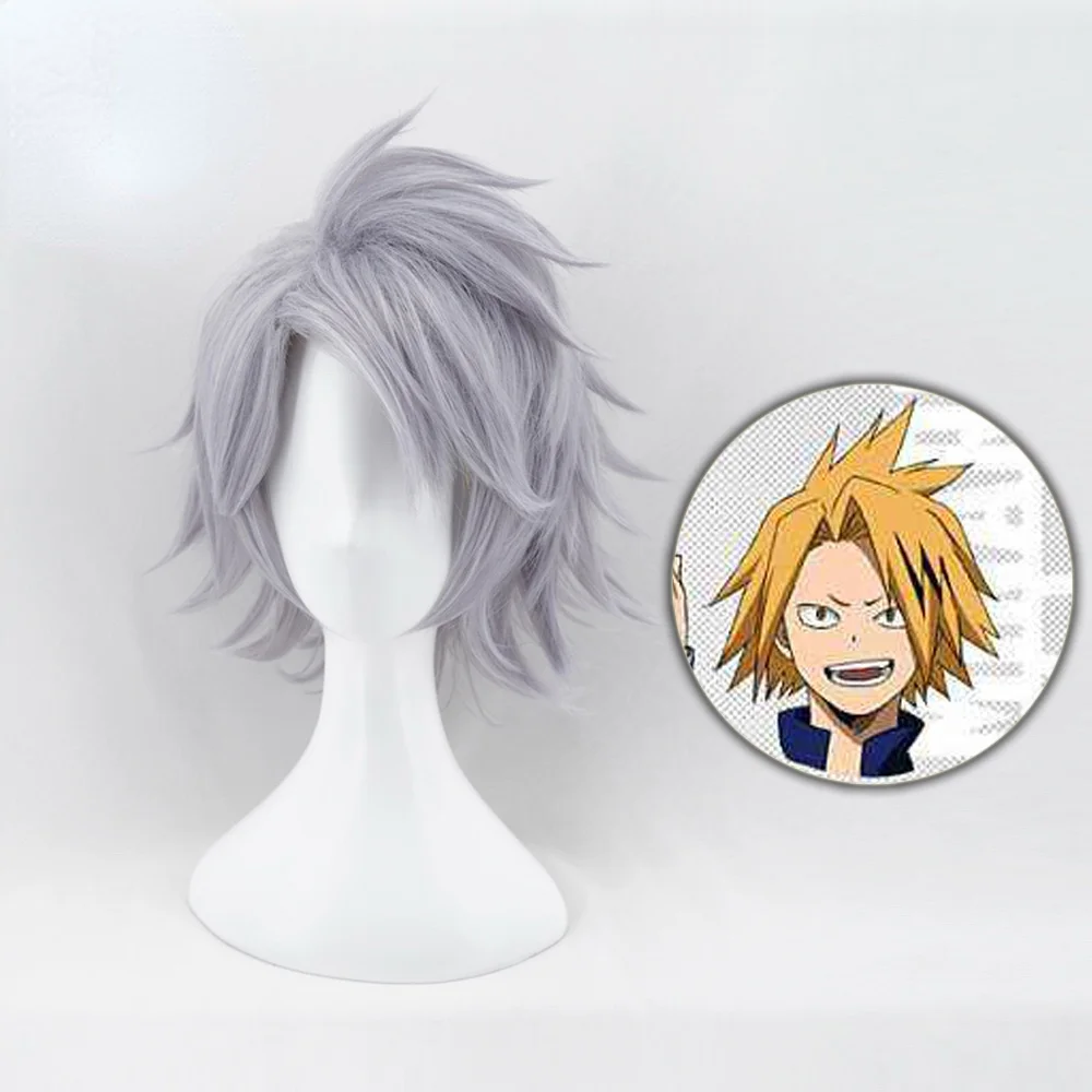 

Anime My Hero Academia Tetsutetsu Tetsutetsu Silver Grey Short Cosplay Wig Boku No Hero Academia Synthetic Hair Costume Wigs