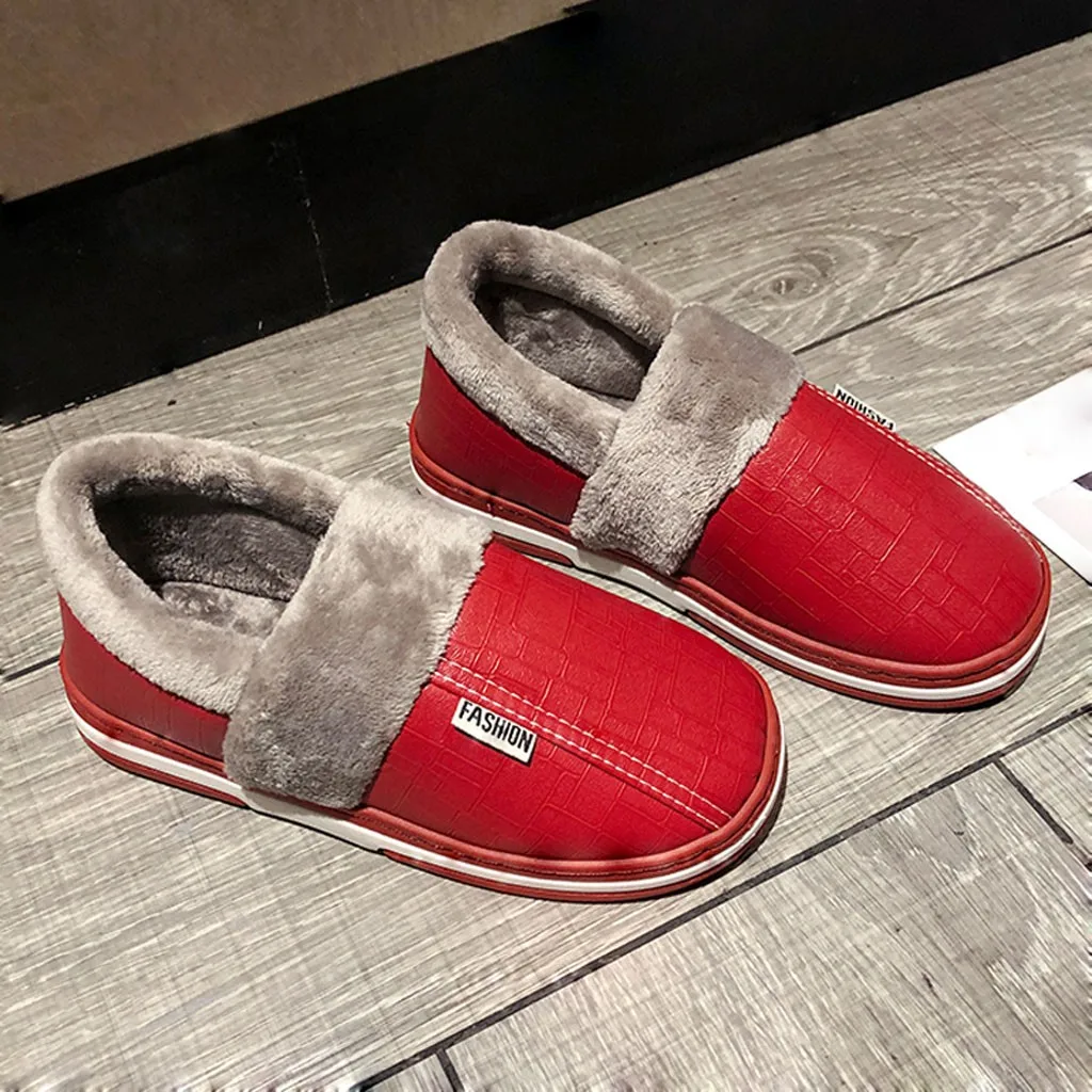 Зимние ботинки с плюшевой стелькой красного цвета зимние парные хлопковые