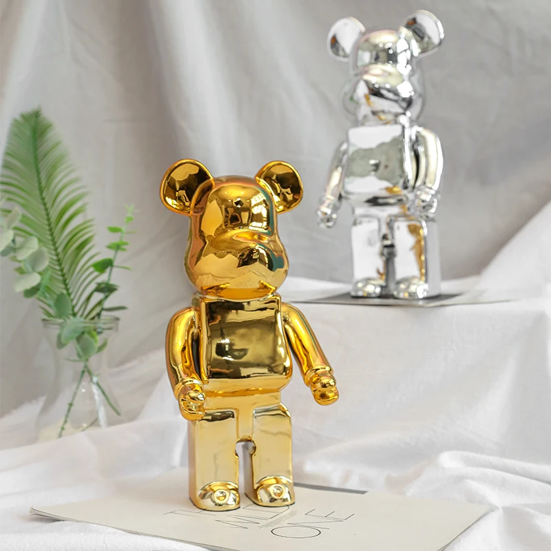 

Home Decoration 28Cm Bearbrick 400% Be@rbrick Games New Year's Gift Tide Play Model Plating Resin Electronic Games Kids Toys