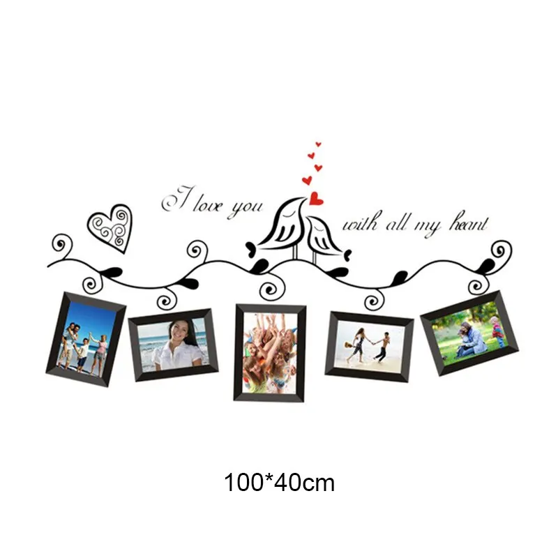 1 шт. фоторамка семейные цитаты настенные наклейки рамка дерево Бабочка на стену