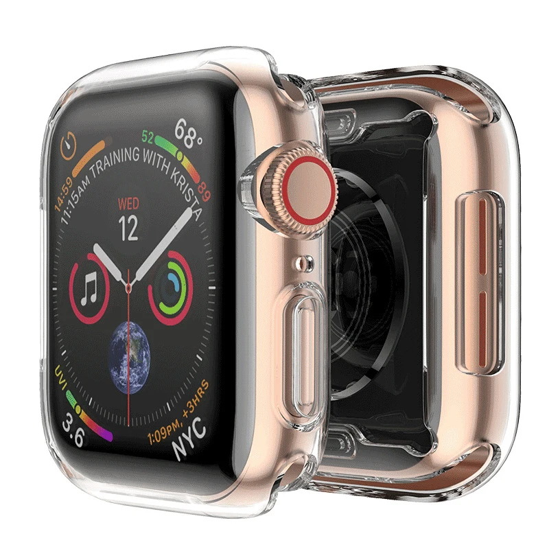 Чехол Laforuta для Apple Watch Series 4 защита экрана 44 мм 40 чехол полностью из ТПУ Прозрачный