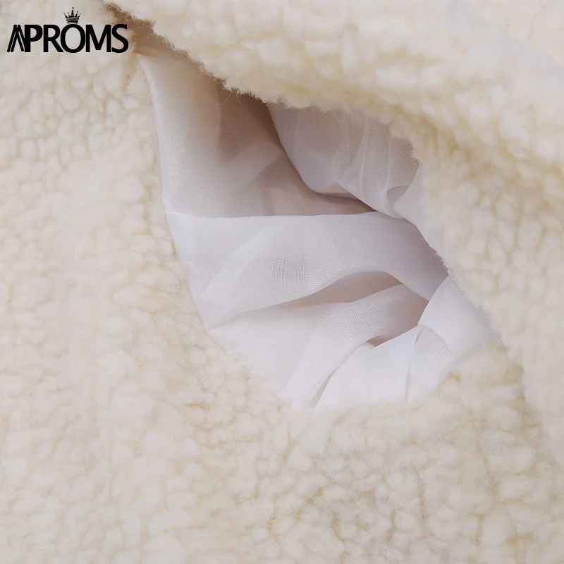 Женская флисовая куртка-Дальнобойщик Aproms цвета хаки с передними карманами, плотное теплое базовое Укороченное пальто, зимняя мягкая Вельветовая короткая женская куртка