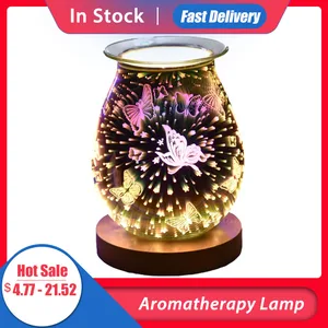 Лампа для ароматерапии, ночсветильник, изысканный 3D Электрический диффузор, горелка для плавкого воска, масла, вилка стандарта Великобритании, США, ЕС, держатель для дома, спальни, подарок 2021