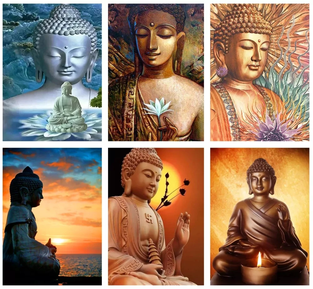 

YI BRIGHT 5D Diy Diamond Painting Cross Stitch Kit Diamond Mosaic Embroidery " Buddha " Painting Square/Round Drill Gift