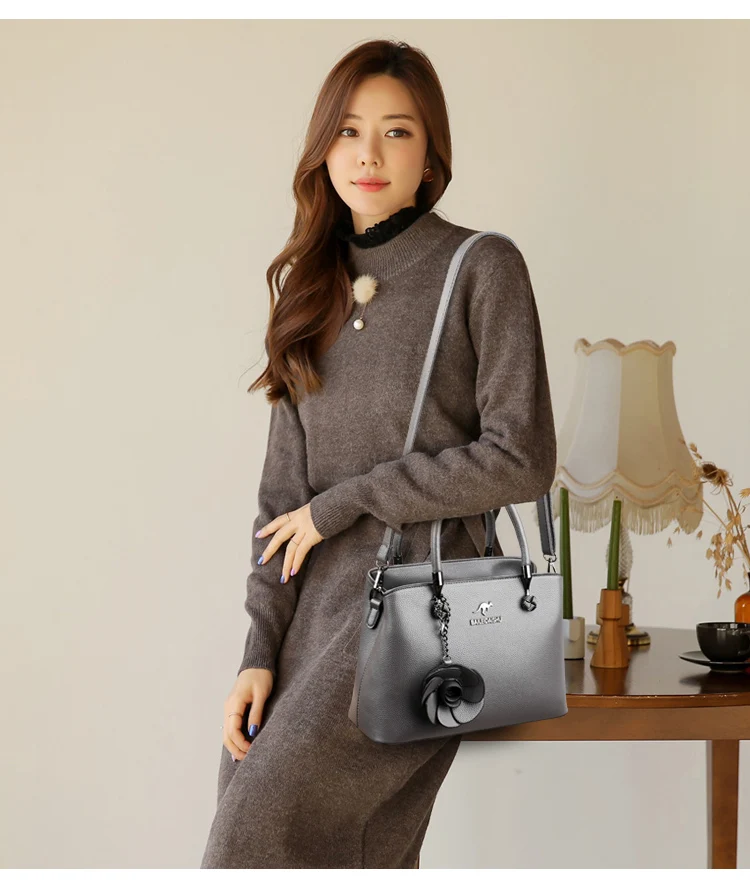 

Luxury Designer Tote Handbag Top-Handle High Quality Leather Shoulder Crossbody Bag for Women 2021 Large Capacity Casual Handbag