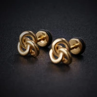 punk stud earrings unisex men stainless steel gold color small ear jewelry
