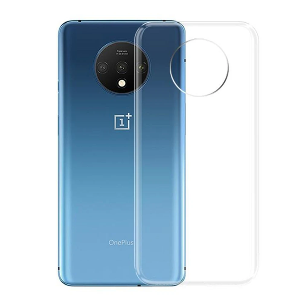 Чехол для OnePlus 7T тонкий мягкий прозрачный бампер из ТПУ противоударный защитный