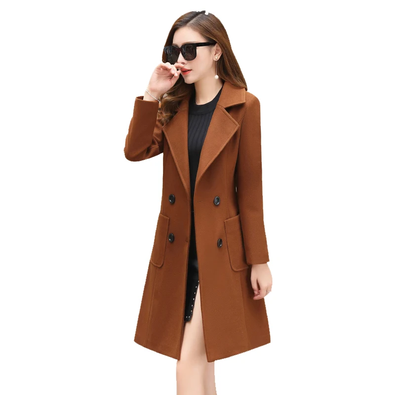 

Parker woolen coats female autumn winter 2020 new women's tide medium long section Korean fashion thicken woolen coat women's