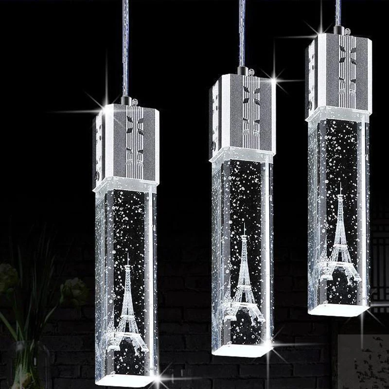 Светодиодная Подвесная лампа с прозрачными пузырями длинная трубка кулон для