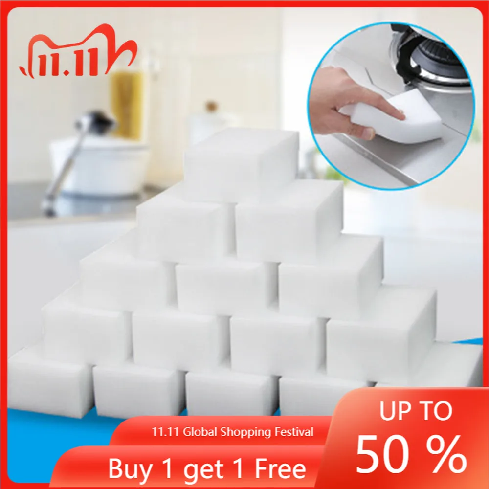 

100 Pieces / 50 Pieces Melamine Sponge Magic Sponge Melamine Cleaner for Kitchen Office Bathroom Cleaning Nano Sponges 2019