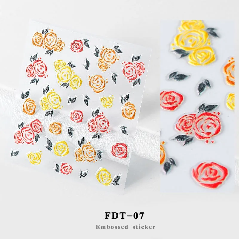 Стикеры 3D на ногти Nail Art, бабочки/цветы/листья, украшения для ногтей, дизайнерские Водные Переводные картинки, модные эмаистичные ногти, аксессуары для тату