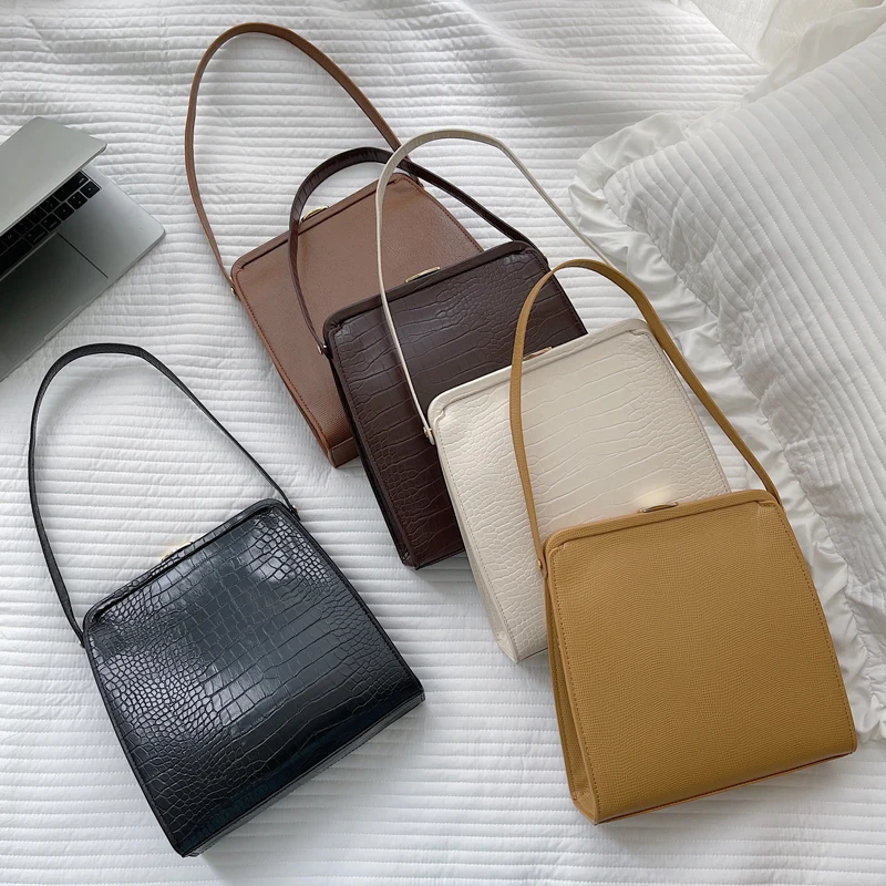 

2021 New Alligator Small Women‘s Bag Luxury Handbags Designer Female Clip Bag PU Leather Korean Ladies Shoulder Bag Whole Sale