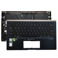 95 new for asus zenbook lingyao u2 deluxe14 u4300f ux433 ux433f ux433fn laptop palmrest upper case us backlight keyboard