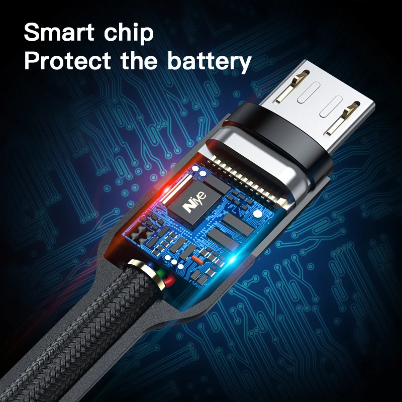 Зарядный кабель Micro USB 3A провод для быстрой зарядки и передачи данных телефонов