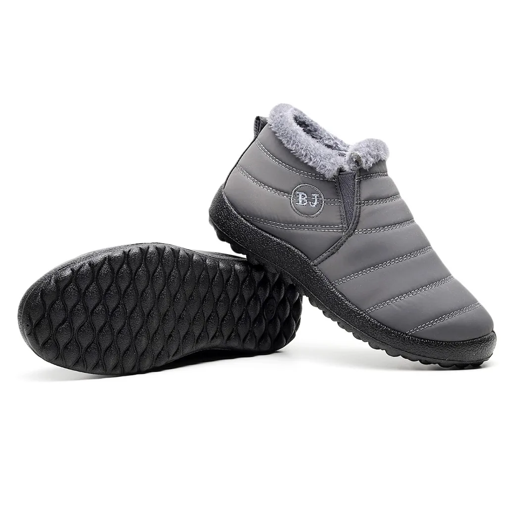 

SAGACE Boots Men Winter Solid Color Keep Warm Ankle Boots For Men Boots Plus Velvet Boot Flat Snow Boots