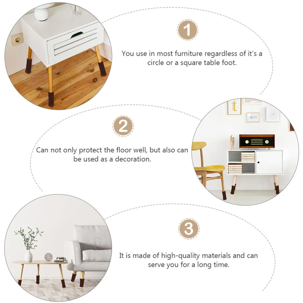 

24Pcs Knitted Table Leg Socks Practical Chair Leg Sleeve Furniture Feet Covers