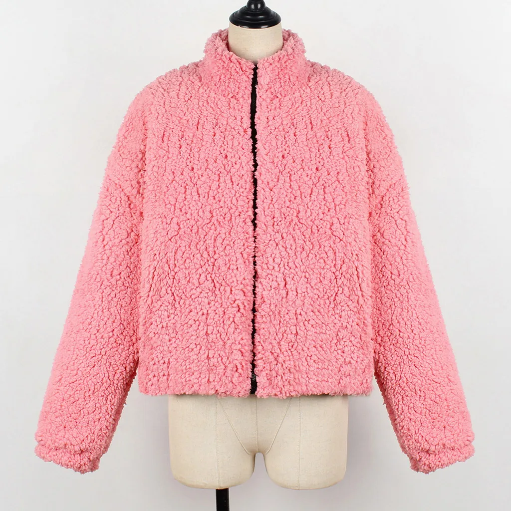 Женская Шуба из искусственного меха CHAMSGEND осенне-зимняя шуба на молнии с