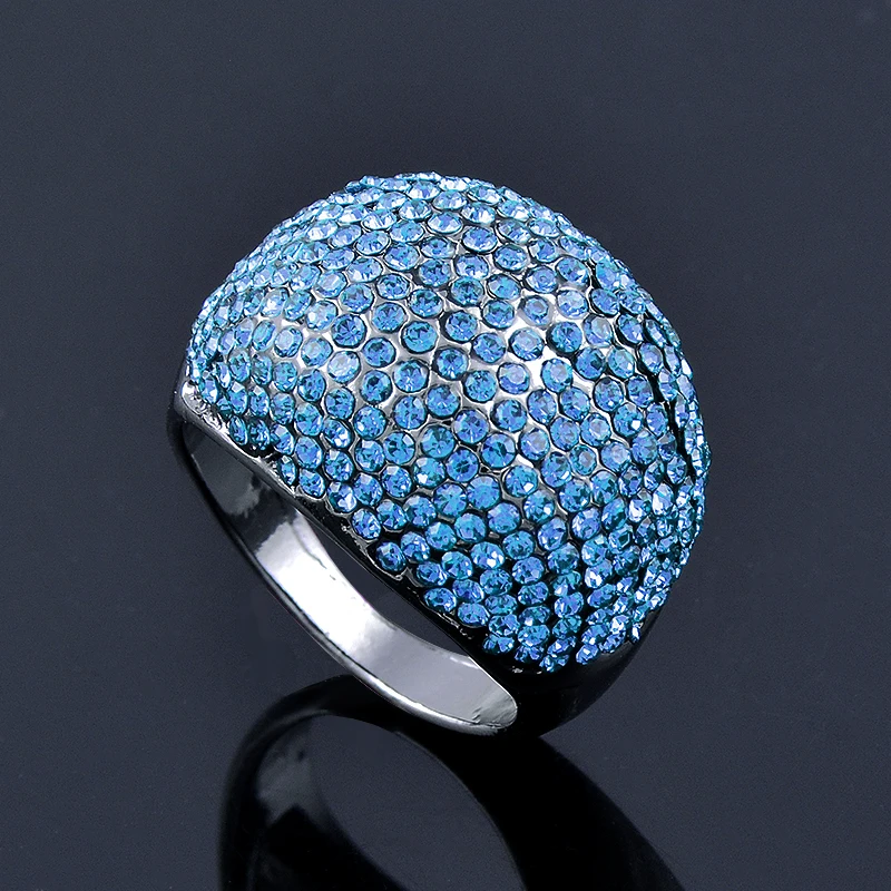 KIOOZOL luxury full CZ stones half ball big rings for women party wedding ring accessories fashion jewelry 2021 ZD1 KB1