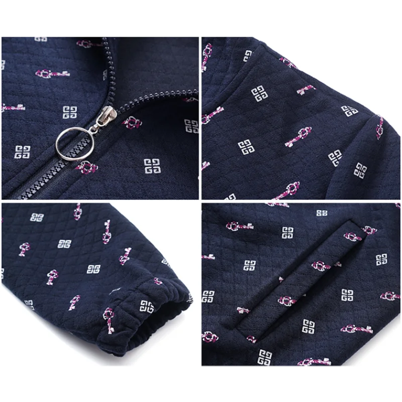 

Spring Autumn Women Short Coat sportswear Plus Size 5XL Middle-aged Mother Casual Thin Hooded Jacket Female Print Sportswear H25