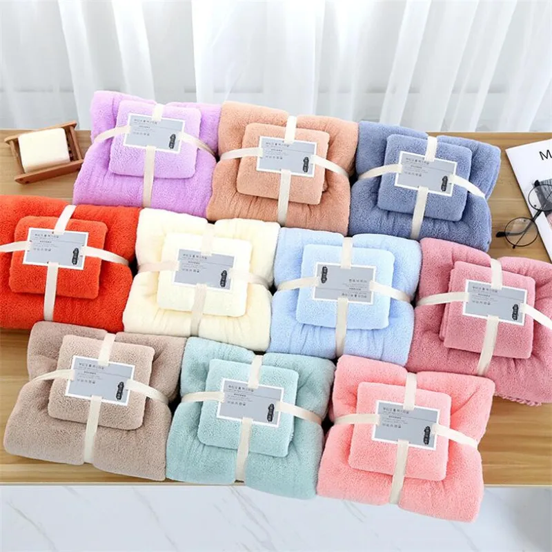 18 Цвета коралловый флис ручной Полотенца комплект сильная Абсорбирующая после