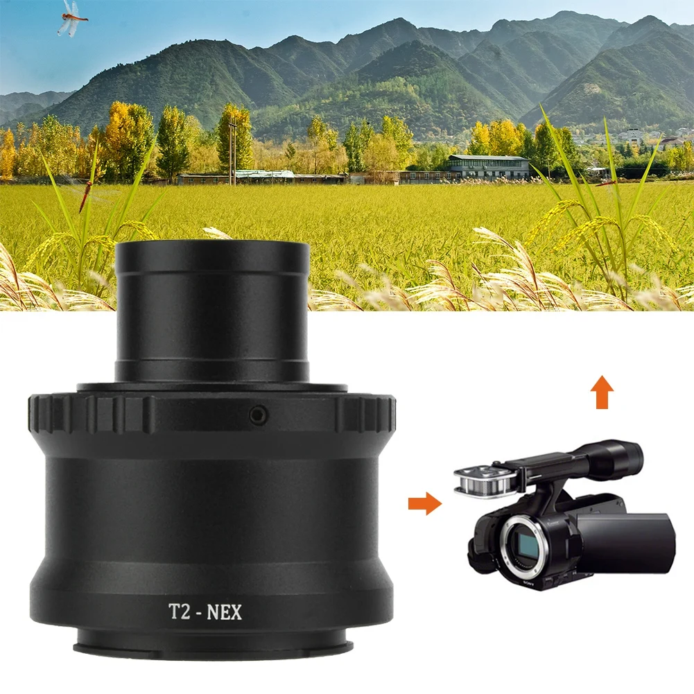 

Адаптер для объектива T2-NEX, металлическое кольцо-адаптер для крепления к телескопу 1,25 дюйма для камеры Sony NEX E