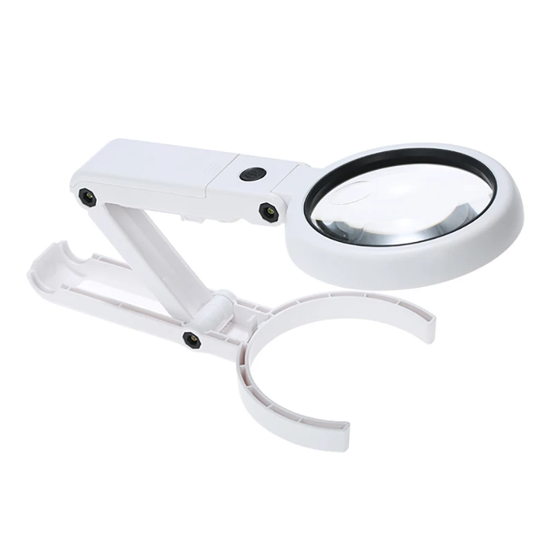 

LED Workbench Folding Light Magnifier For Book Newspaper Reading Portable 5x 11x Magnifying Glass Handheld Foldable Loupe