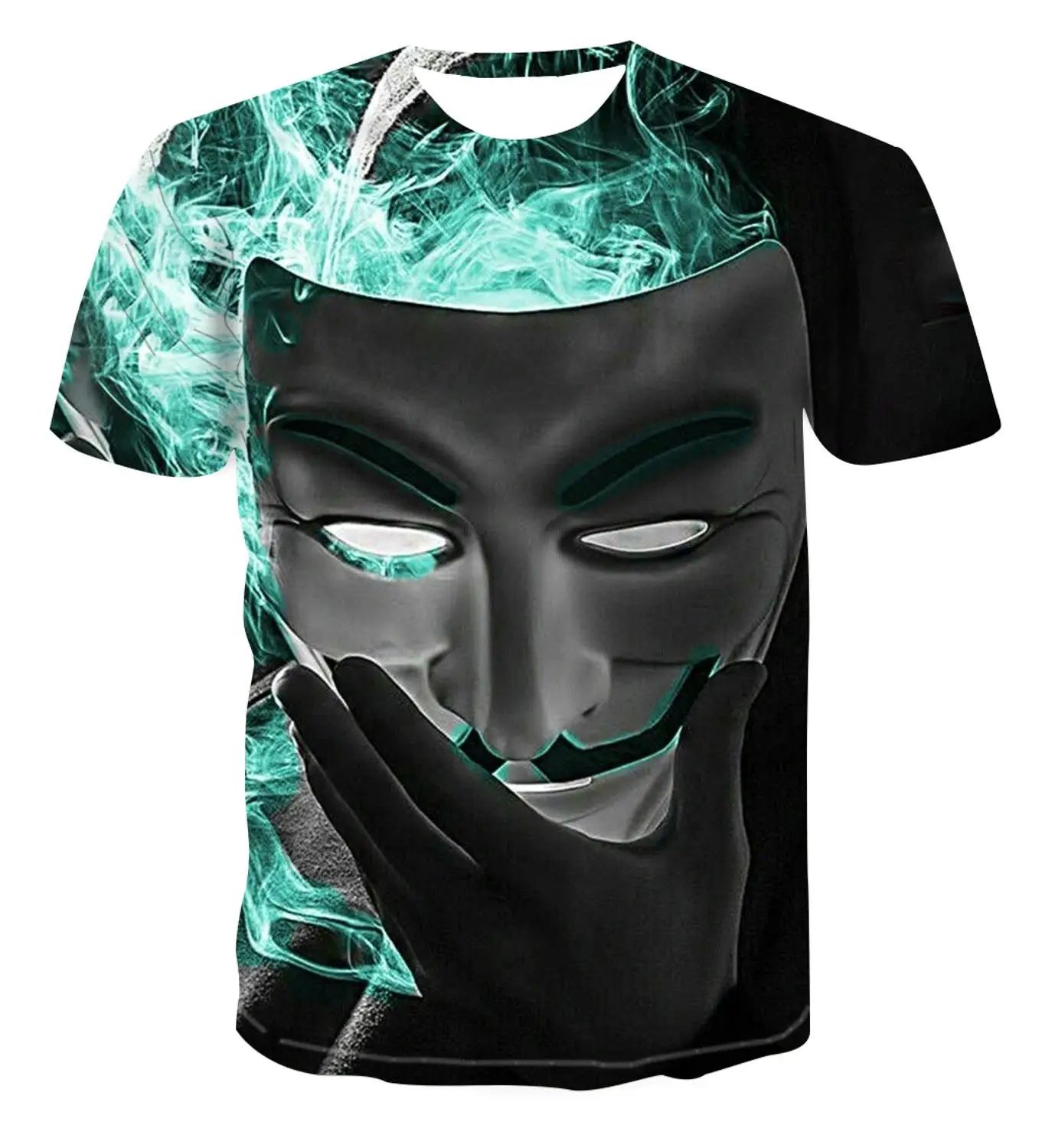 

Summer Men's 3D Printing T-shirt Shirt Ink Painting Printed Top 2021 New Streetwear Clown Mask O-Neck Fashion Large Sweatshirt