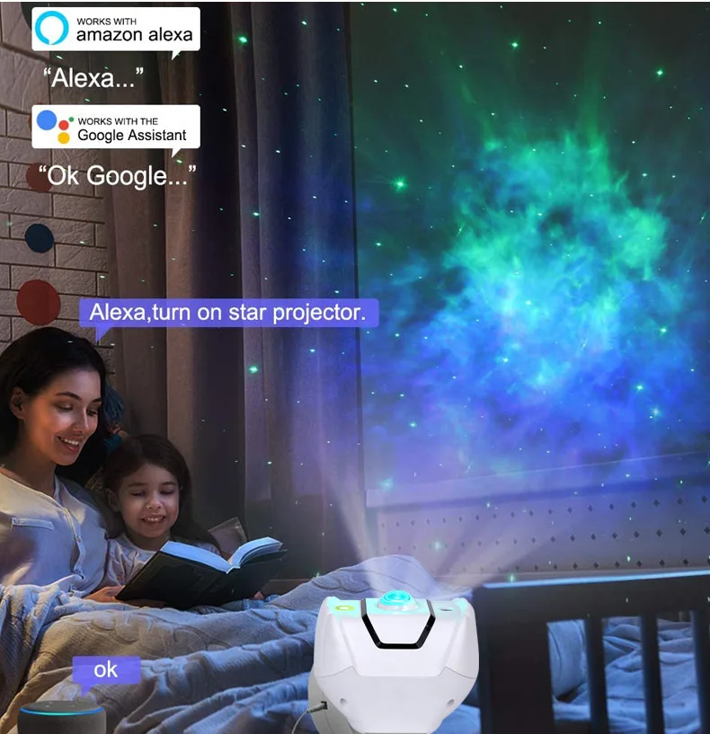 

Tuya Smart LED Starry Sky Projector Night Light WiFi Smart Home Galaxy Laser Lamp APP Voice Control Work With Alexa Google Home