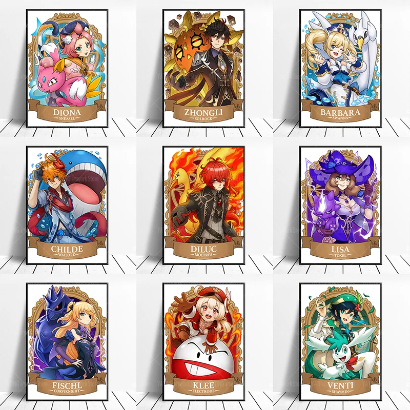 

"Genshin impact" poster picture video game character wall art Canvas Paintings and Prints modern home children's room decoration