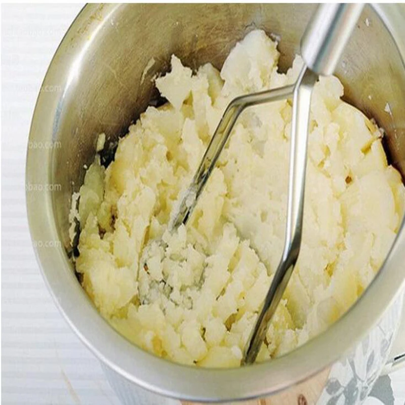 

Stainless Steel Kitchen Gadget Potato Masher Press Cooking Tool Mashed Potatoes Wavy Pressure Ricer Kitchen Accessories