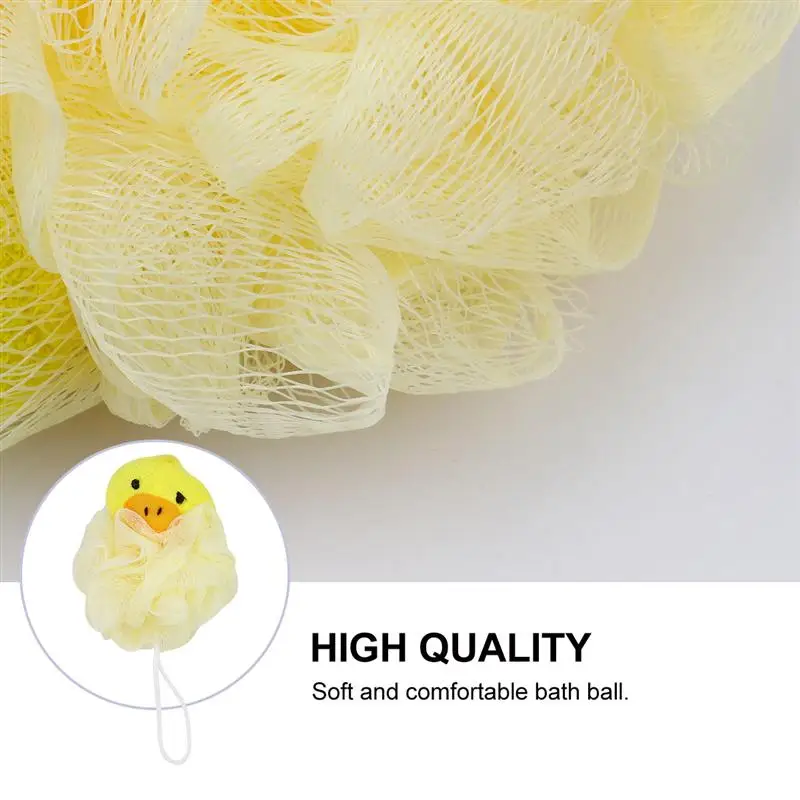 

4pcs Cartoon Bath Balls Adorable Shower Balls for Travel Bathroom Home with 4pcs Hooks