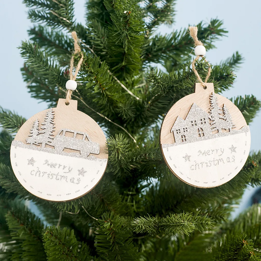 Рождественские украшения ручной работы для дома деревянный двухслойный