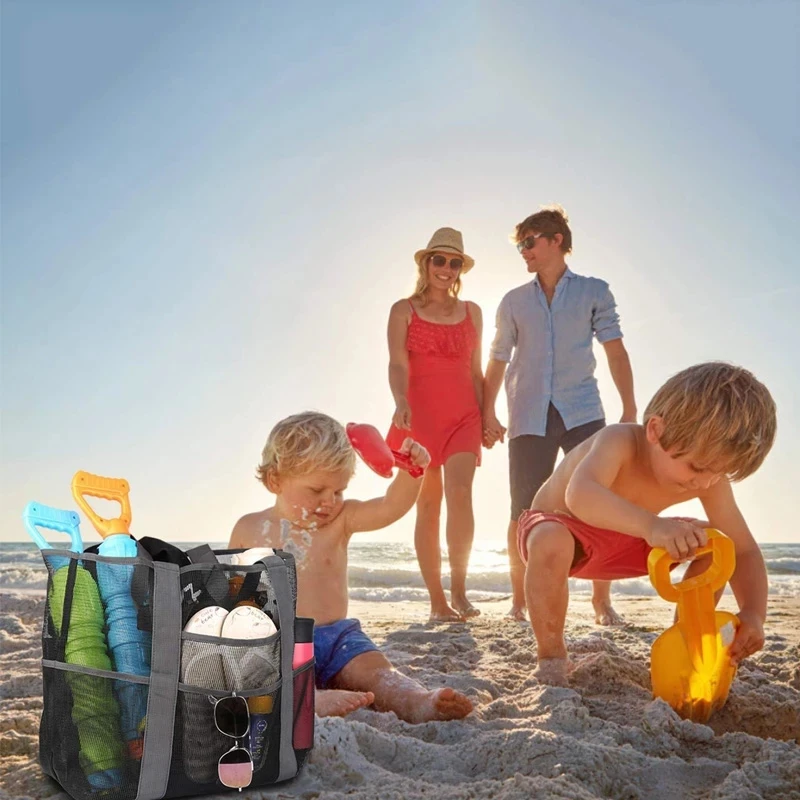 

Unisex Beach Bag Fashion Summer Shoulder Bag Large Capacity Travel Storage Bag Multifunctional Mesh Handbag Luxury Design Bag
