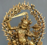 Chinese Tibet Buddhism gild bronze Mahakala Buddha guardian of Buddhism statue