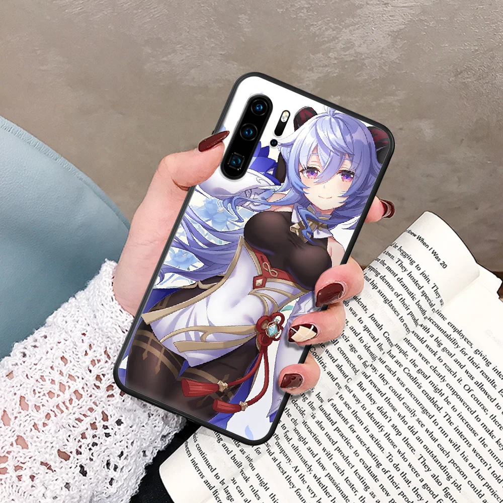 

genshin impact ganyu Phone Case For Huawei P Mate Smart 10 20 30 40 Lite Z 2019 Pro black Coque Painting Waterproof Pretty