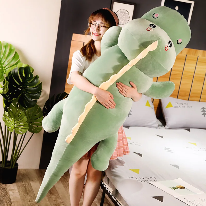 

110cm Piggy and 150cm Dinosaur Plush Toy Giant Animal Down Cotton Stuffed Ultra Soft Plushie Dino Pig for Children Gift