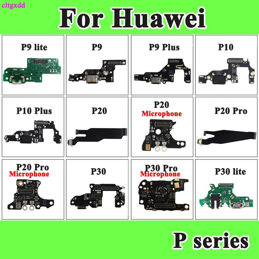 

USB Connector Charging Board Flex Cable With Microphone Mic For Huawei P30 lite P30 P20 Pro P10 P9 Plus P8 Lite 2016 2017