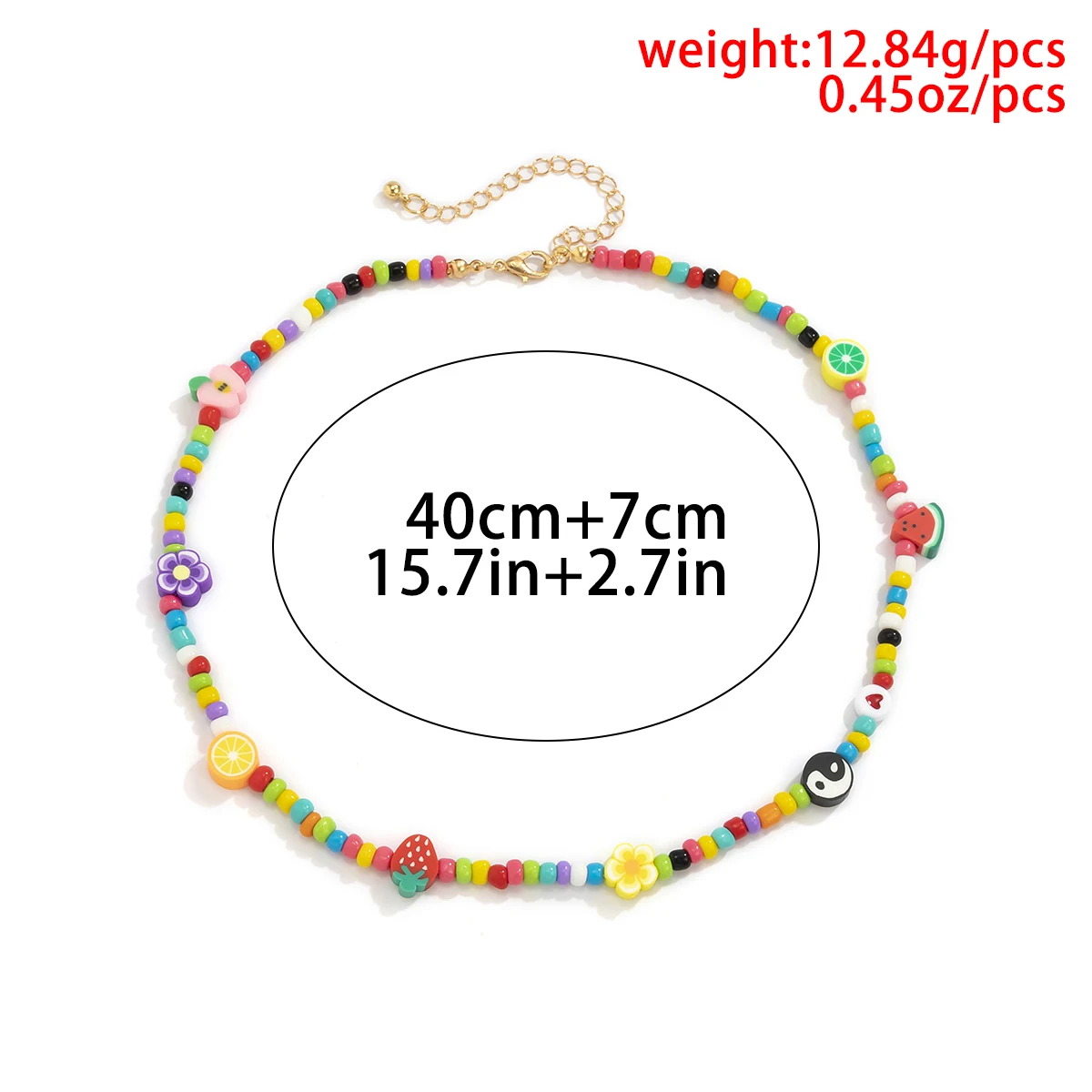 

Lacteo 2021 INS Trendy Rainbow Color Beeds Clavicle Chain Choker Necklace Fashion Acrylic Fruit Flower Jewelry Charm Necklace