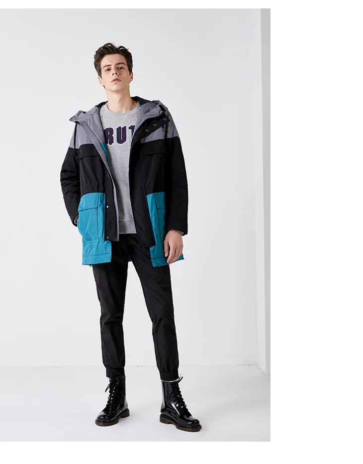 Отборные мужские A/W средней длины с капюшоном пальто различных цветов хлопок куртка одежда S | 419322502