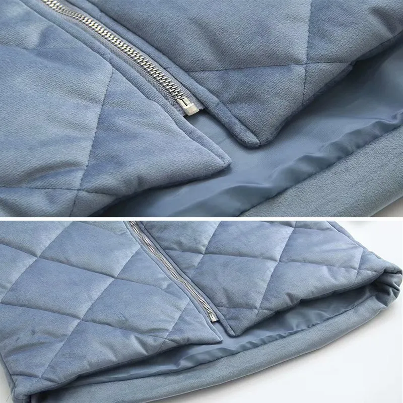 

Casual Velvet Puffer Jacket Woman 2020 Winter New Coat Long Plus Size Solid Cotton Parka Female Zipper Thick Warm Outerwear 6XL
