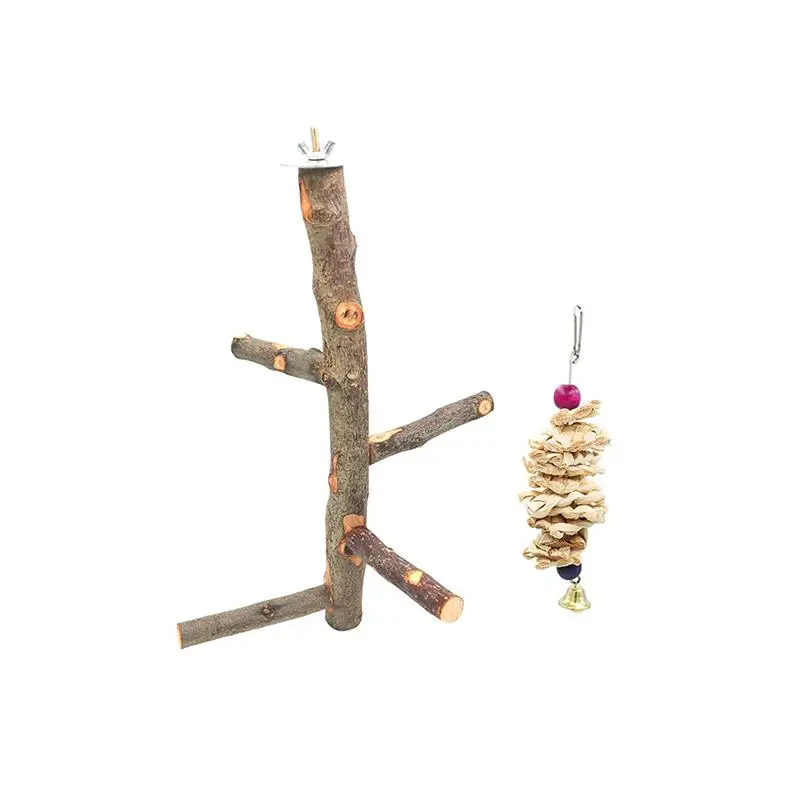 1PC Natural Wooden Parrot Toy Bird Color Beads Supplies Habitat Stand Hanging String Pet Cage | Дом и сад
