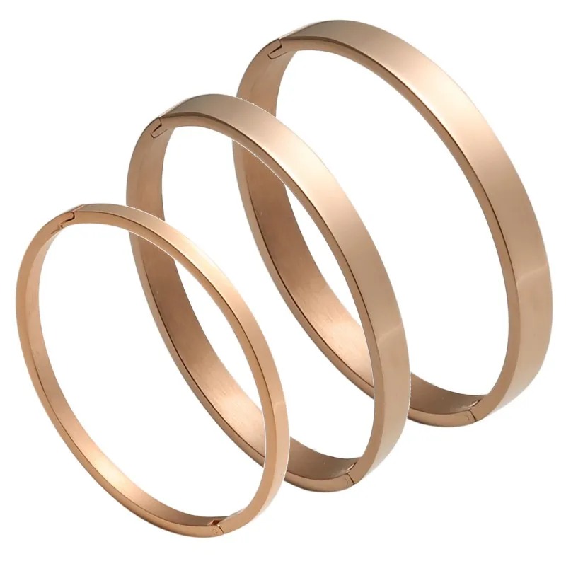 Простой модный круглый браслет-манжета для пары браслеты из нержавеющей стали